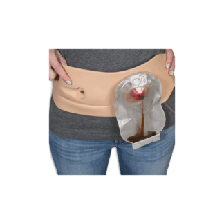 Ostomi Eğitim Torbası Açık Renk, dört farklı stoma ile ostomi bakımı ve torba kullanımı eğitimi sunar.