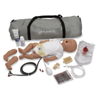 Pediatric ALS Trainer with Carry Bag, pediatrik ileri yaşam desteği eğitimi için gerçekçi bir simülatör.