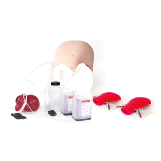 Postpartum Hemoraji Kiti PROMPT Flex, postpartum kanama yönetimi için kompresyon sütür ve hemostatik balon simülasyonu sunar.